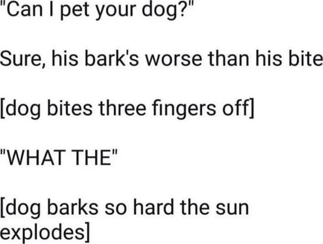 'Can I pet your dog?" Sure, his bark's worse than his bite [dog bites ...