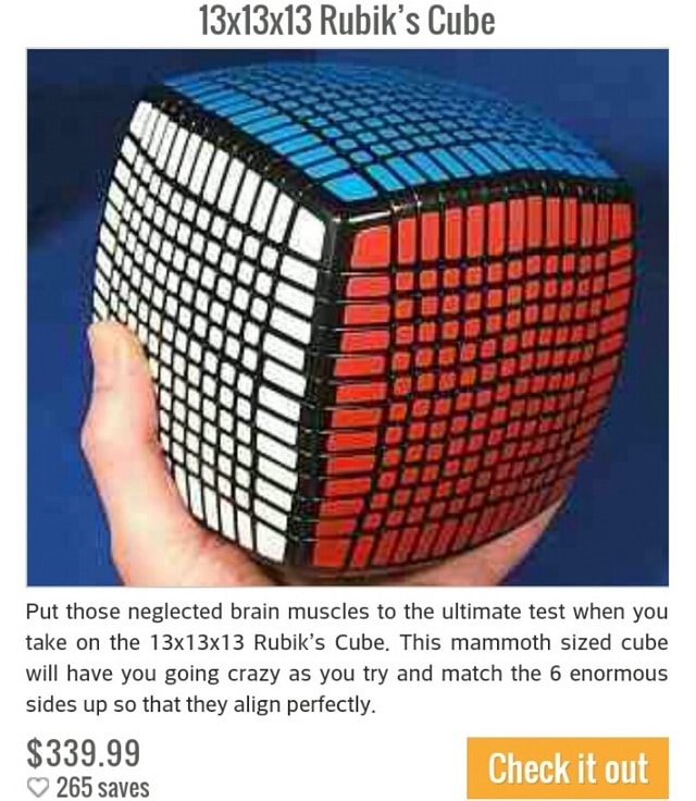 13x13x13 Rubik S Cube Put Those Neglected Brain Muscles To The Ultimate Test When You Take On The L3x13x13 Rubik S Cube This Mammoth Sized Cube Will Have You Gºing Crazy As You Try - roblox cube eat cube invisible