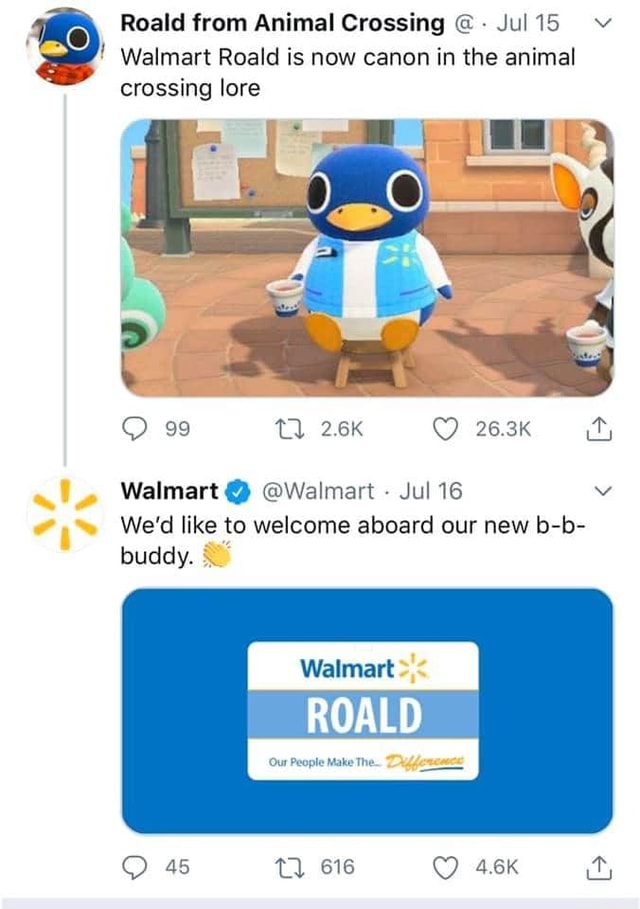 Roald From Animal Crossing Jul15) V Walmart Roald Is Now Canon In The ...