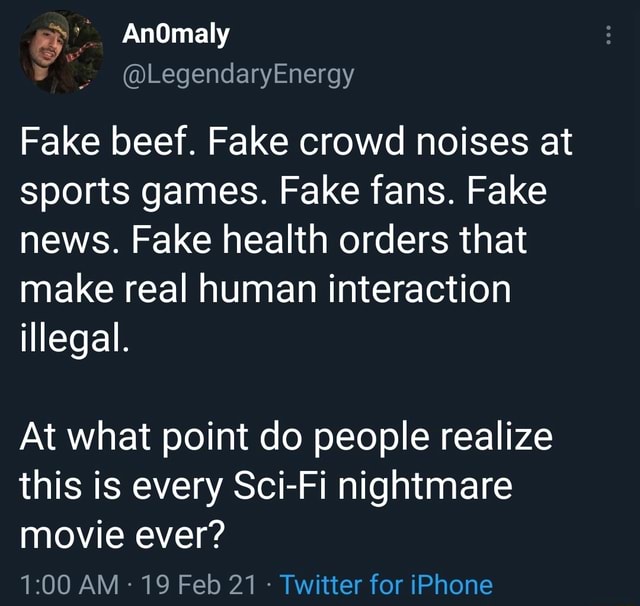 AnOmaly LegendaryEnergy Fake beef. Fake crowd noises at sports games
