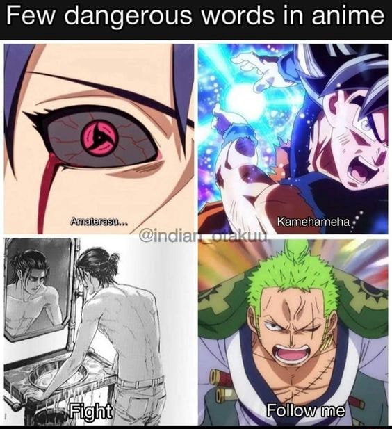 Few dangerous words in anime kamehameha ifunny