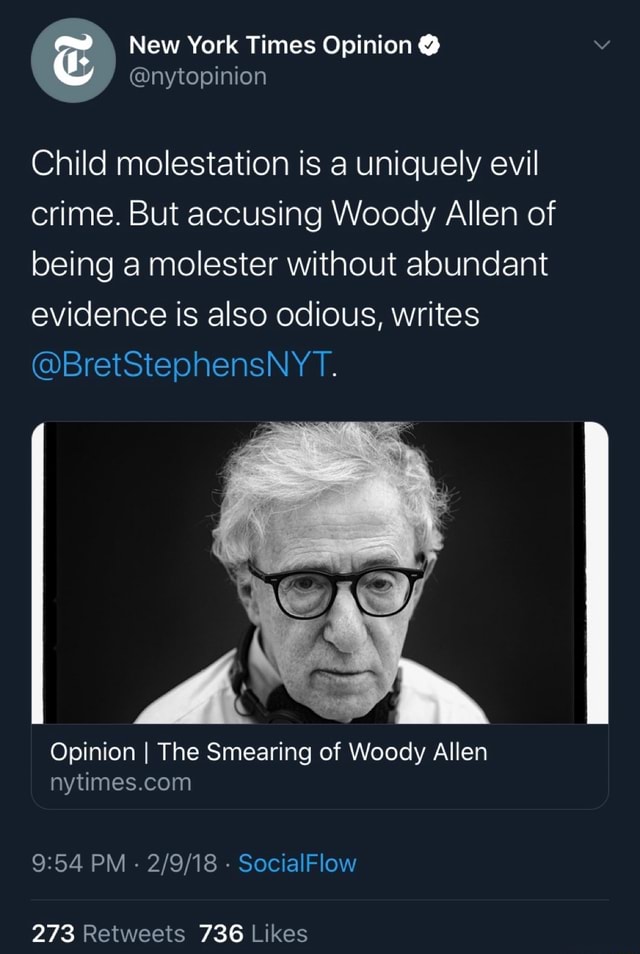 New York Times Opinion @nytopinion Child molestation is a uniquely evil