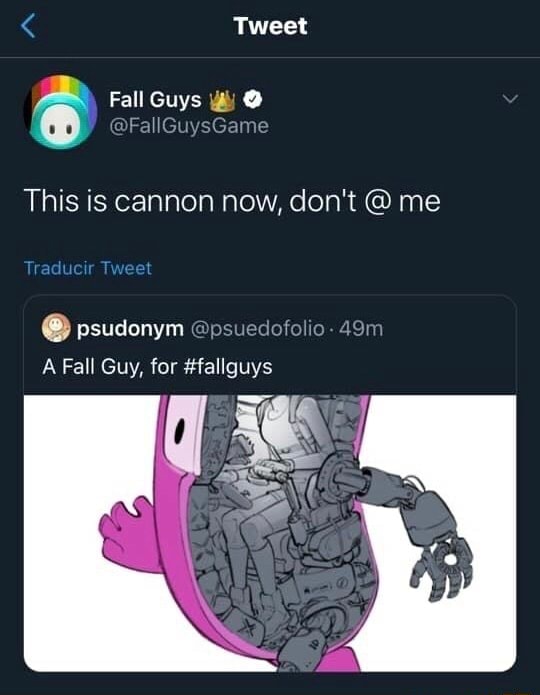 The Fall guys devs actually tweeted that this is the canon anatomy