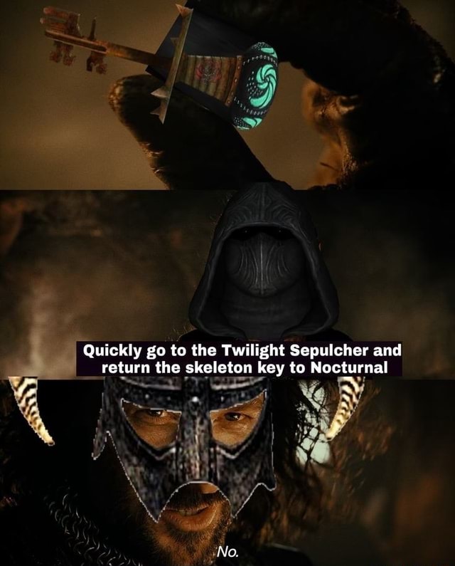 Quickly go to the Twilight Sepulcher and return the skeleton key to  Nocturnal - iFunny Brazil