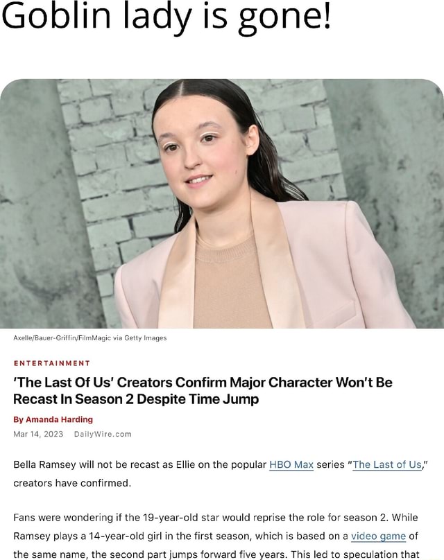 Reprise or Recast — On Bella Ramsay and The Last of Us: Part 2