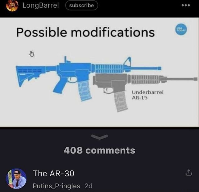 LongBarrel subscribe Possible modifications 408 comments The AR-30 ...