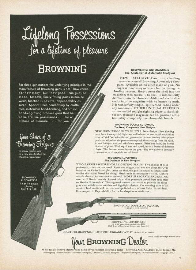 BROWNING AUTOMATIC5 The Aristocrat of Automatic Shotguns NEW