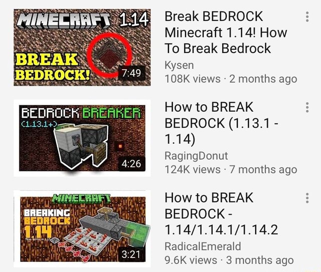 Break BEDROCK Minecraft 1.14! How To Break Bedrock Kysen 108K views 2