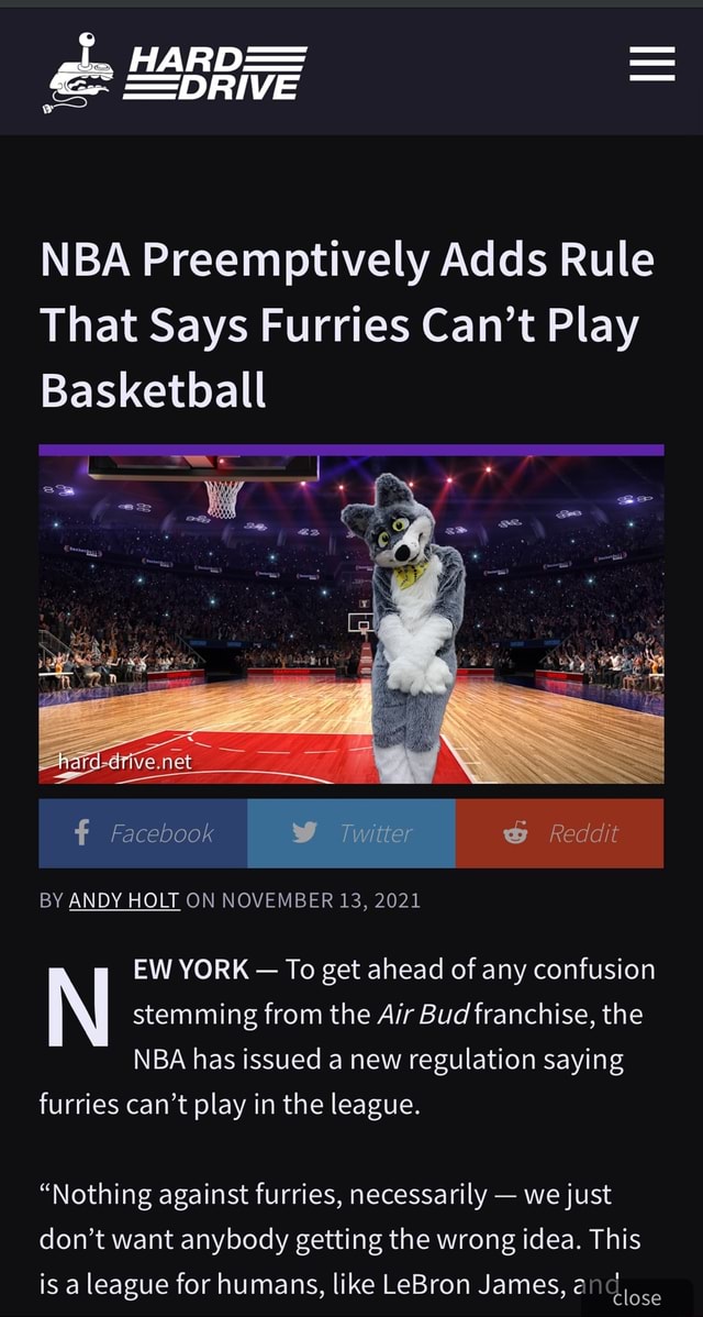 Yes its satire (unfortunately) HARD= = =DRIVE NBA Preemptively Adds