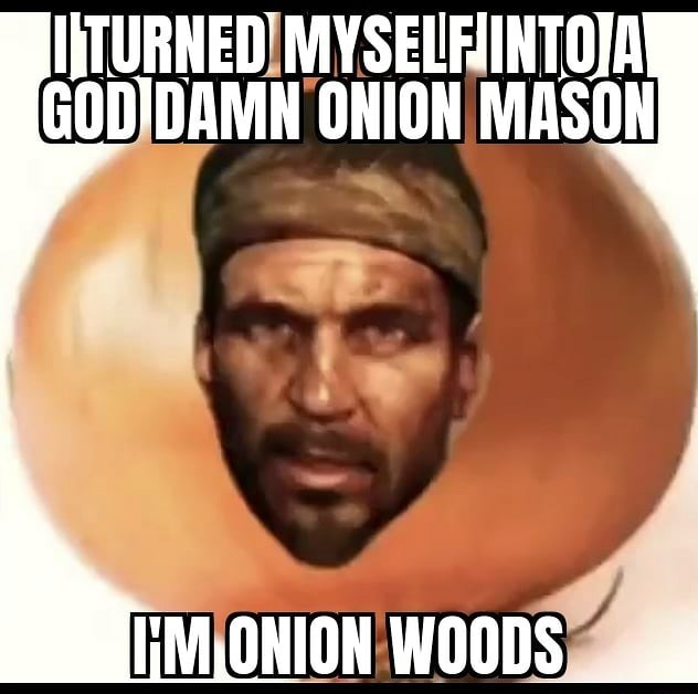 TURNED' GODDAMN ONION MASON ONION WOODS iFunny