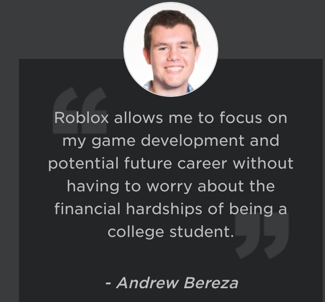 Andrew Bereza on X: As Roblox's direct listing approaches, I reflect on my  12 years growing up on the platform. There have been highs and lows, but  having everything come this far I wouldn't ask for it any other way. Thank  you Roblox and Dave for the drip