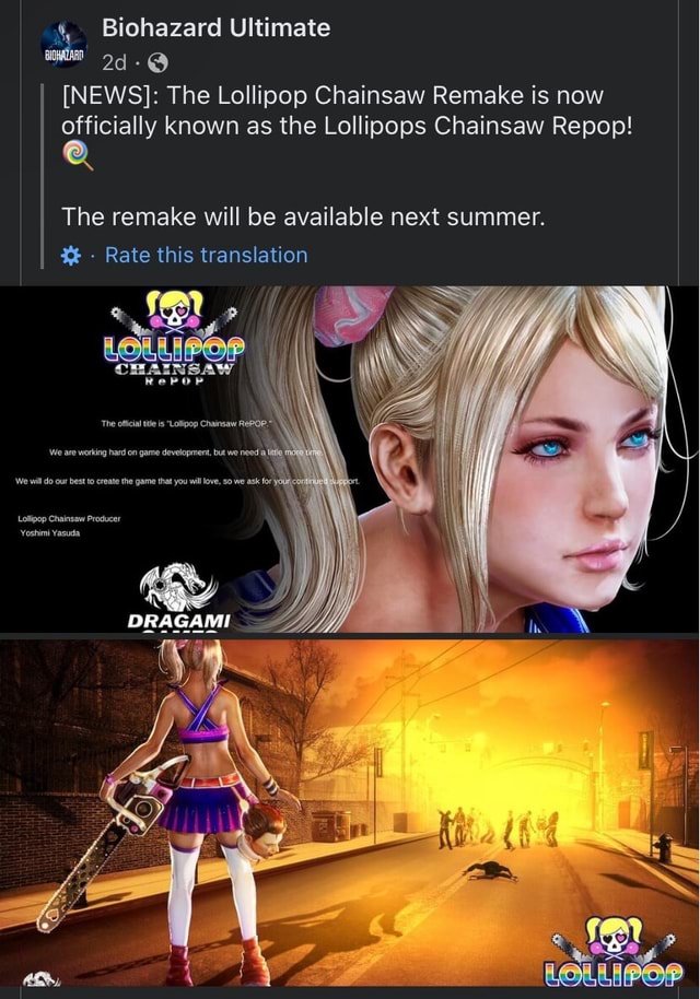 4, Biohazard Ultimate [NEWS] The Lollipop Chainsaw Remake is now