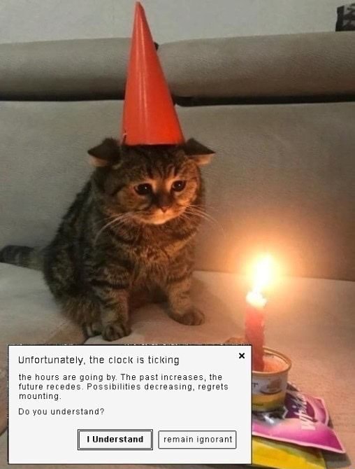 Unfortunately, the clock is ticking the hours are going by. The past