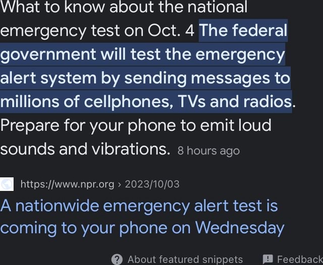 What To Know About The National Emergency Test On Oct 4 The Federal Government Will Test The