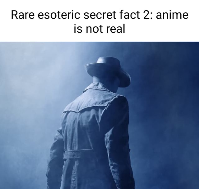 Rare esoteric secret fact 2: anime is not real - iFunny