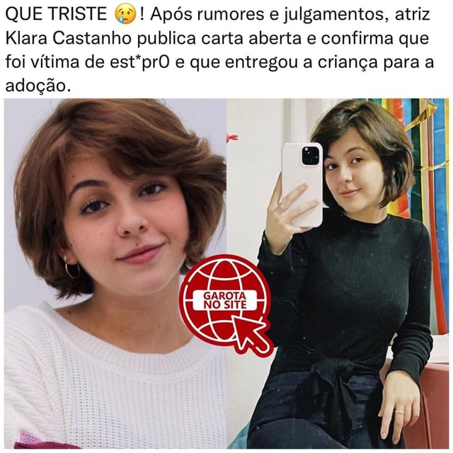 QUE TRISTE Após rumores e julgamentos, atriz Klara Castanho publica