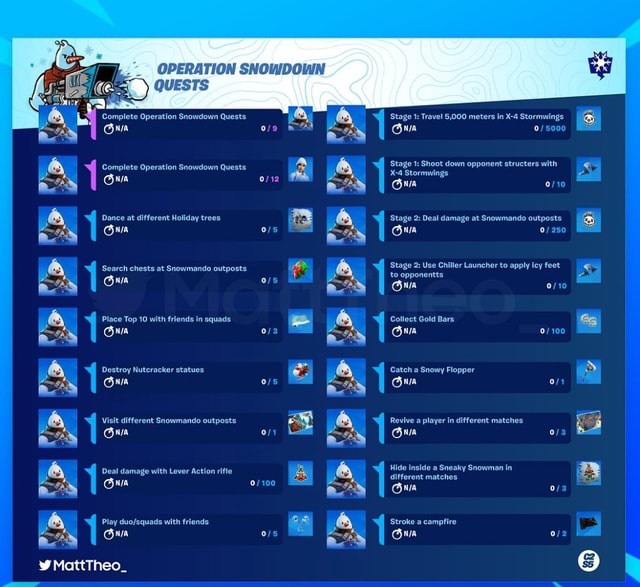 OPERATION SNOLYDOLIN QUESTS Complete Operation Snowdown Quests Complete