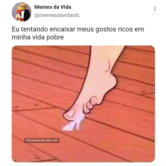 N A Memes Da Vida Eu Tentando Encaixar Meus Gostos Ricos Em Minha Vida Pobre Amemesdavicda Ofe