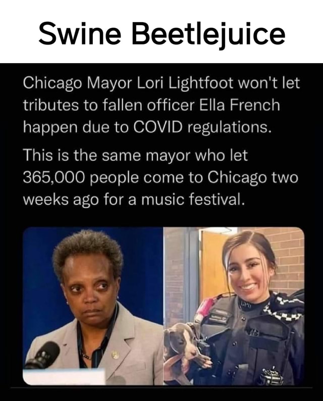 Swine Beetlejuice Chicago Mayor Lori Lightfoot won't let tributes to