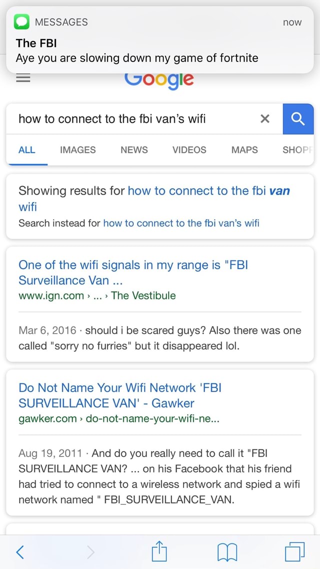 Funny wifi names fbi surveillance van