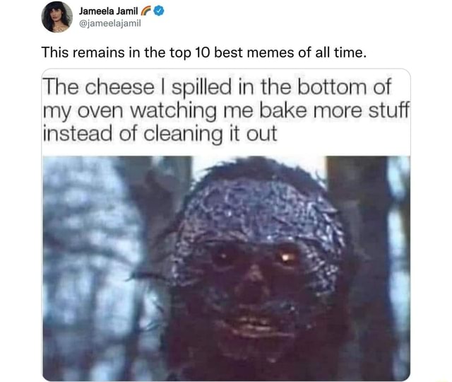 This remains in the top 10 best memes of all time. The cheese I spilled