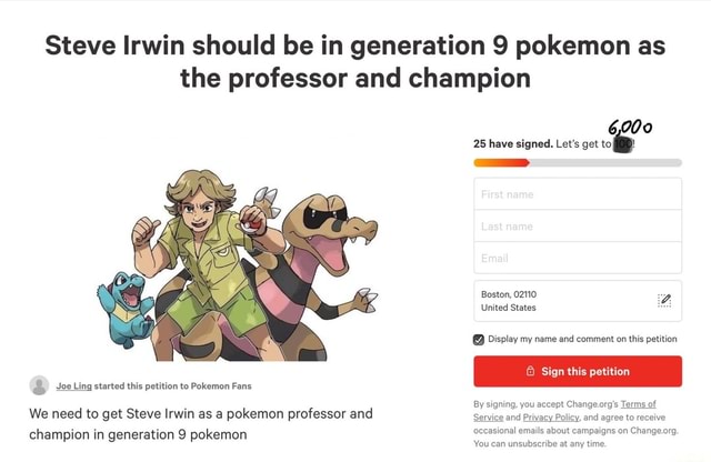 Irwin pokemon steve Crikey! Steve