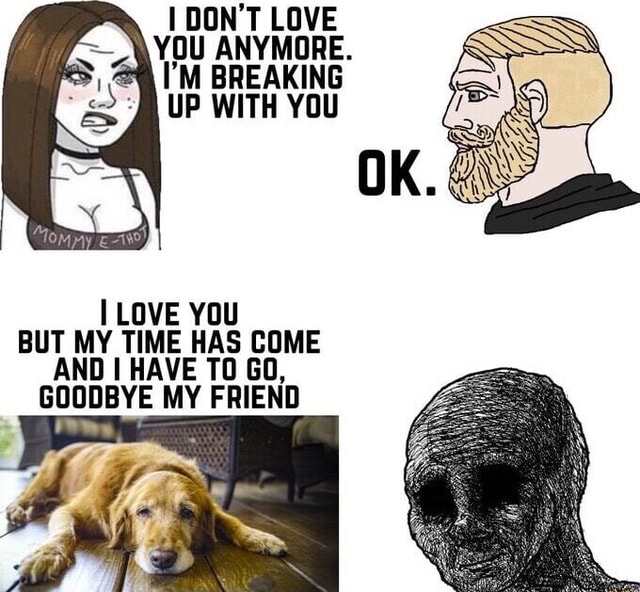 I DON'T LOVE YOU ANYMORE. I'M BREAKING UP WITH YOU LOVE YOU BUT MY TIME ...