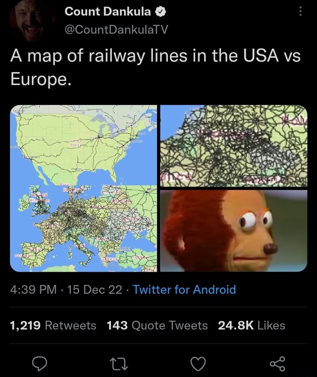 A Map Of Railway Lines In The USA Vs Europe PM 15 Dec 22 Twitter For 625c980304b2af51a262d8e2067a62ad788727b948bc13355cb8dc567c02a5ed 1 