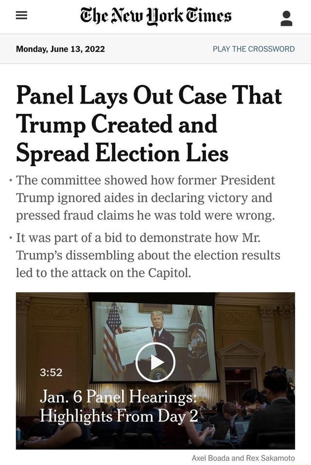 Meanwhile on the NYT front page = Ebe New ork Eimes Monday, June 13