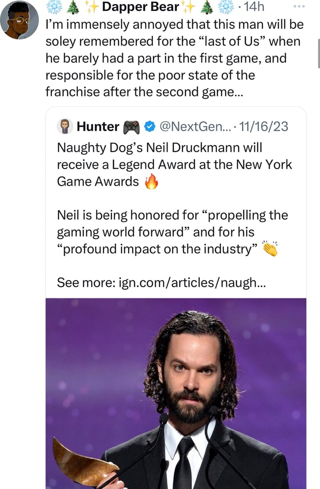 Neil Druckmann's twitter bio : r/Gamingcirclejerk