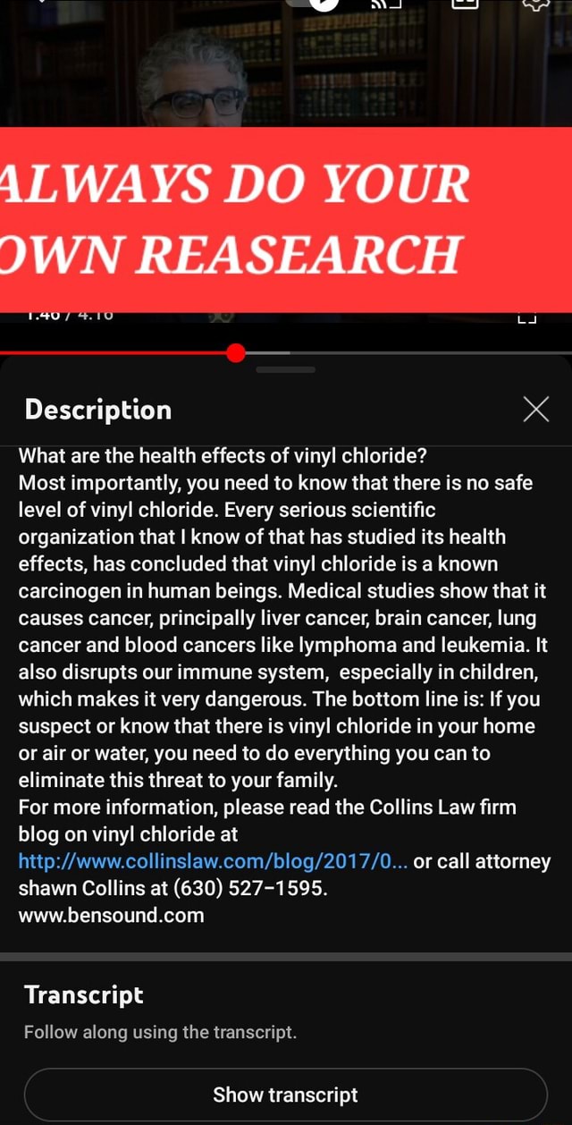 ALWAYS DO YOUR IWN REASEARCH Description What are the health effects of