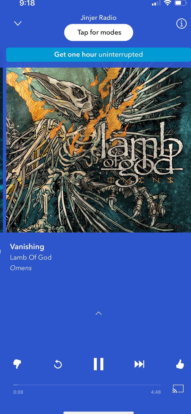 Jinjer Radio Tap for modes Get one hour uninterrupted Vanishing Lamb Of