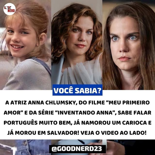 vocÊ sabia a atriz anna chlumsky do filme meu primeiro amor e da