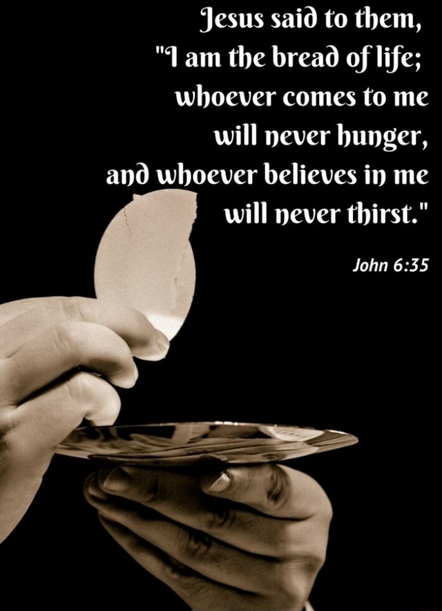 Jesus said to them, am the bread of life; whoever comes to me will ...