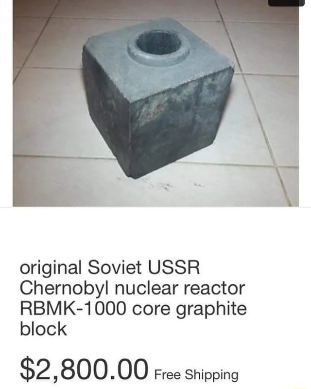 Original Soviet USSR Chernobyl nuclear reactor RBMK1000 core graphite