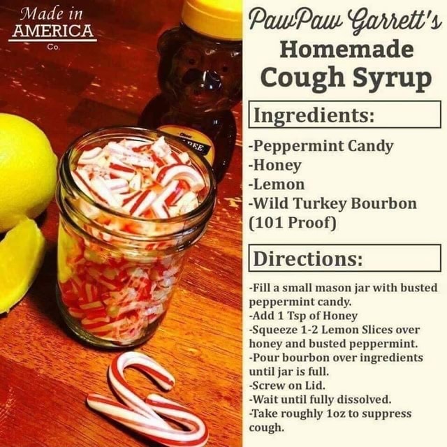 PawPaw Garrett's Homemade Cough Syrup Made in Go I Ingredients