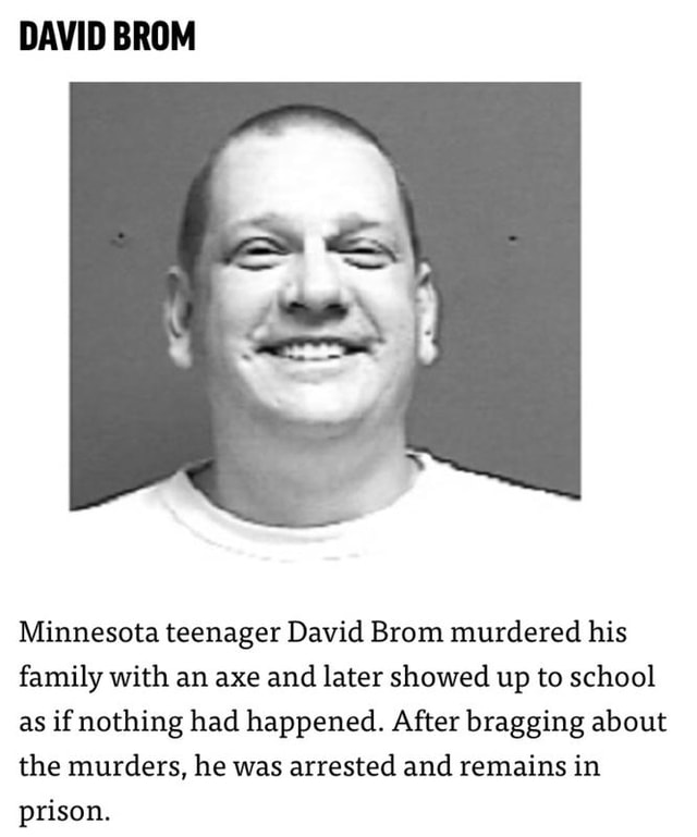 DAVID BROM Minnesota teenager David Brom murdered his family with an
