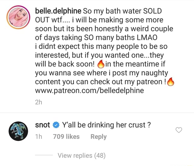 To Smile! on X: My thought on Belle Delphine's bath water⚛️🧖🏾‍♀️  #BelleDelphineBathWater #belledelphine  / X