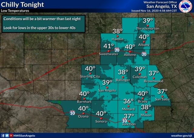 Chilly Tonight Low Temperatures Nov 16, 'Conditions will be a bit