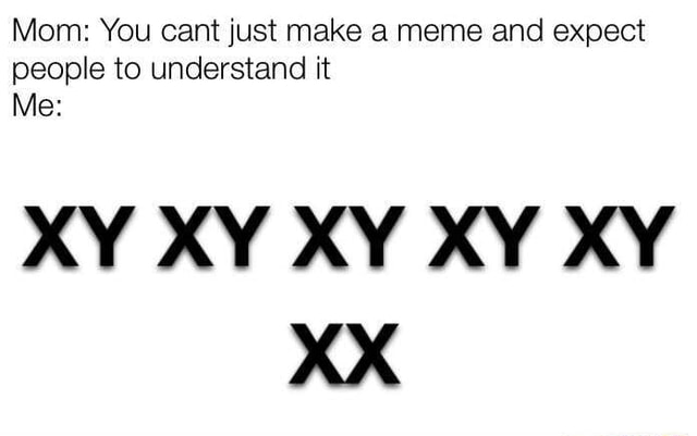 Mom You Cant Just Make A Meme And Expect People To Understand It Me Xy Xy Xy Xy Xy Xx