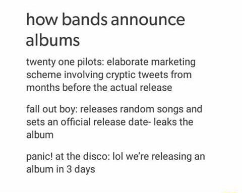 How bands announce albums twenty one pilots: elaborate ...