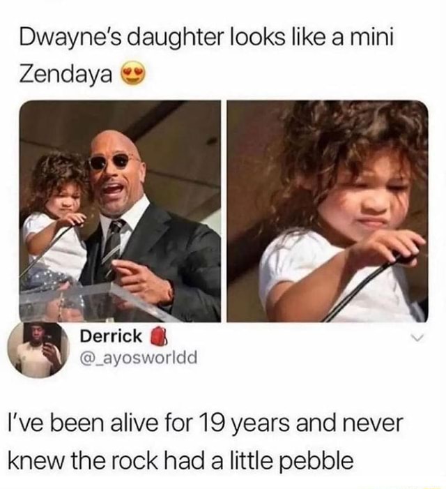 Dwayne's daughter looks like a mini Zendaya Derrick ayosworidd I've ...