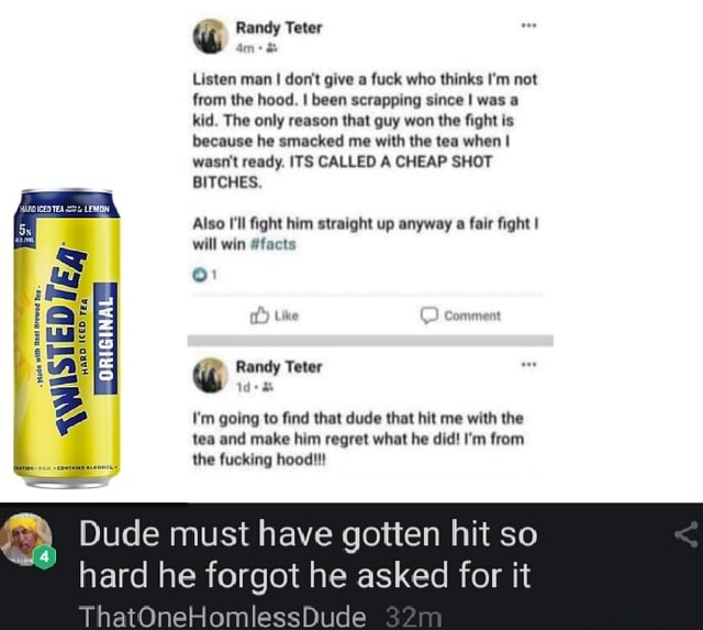 Randy Teter om Listen man I don't give a fuck who thinks I'm not from