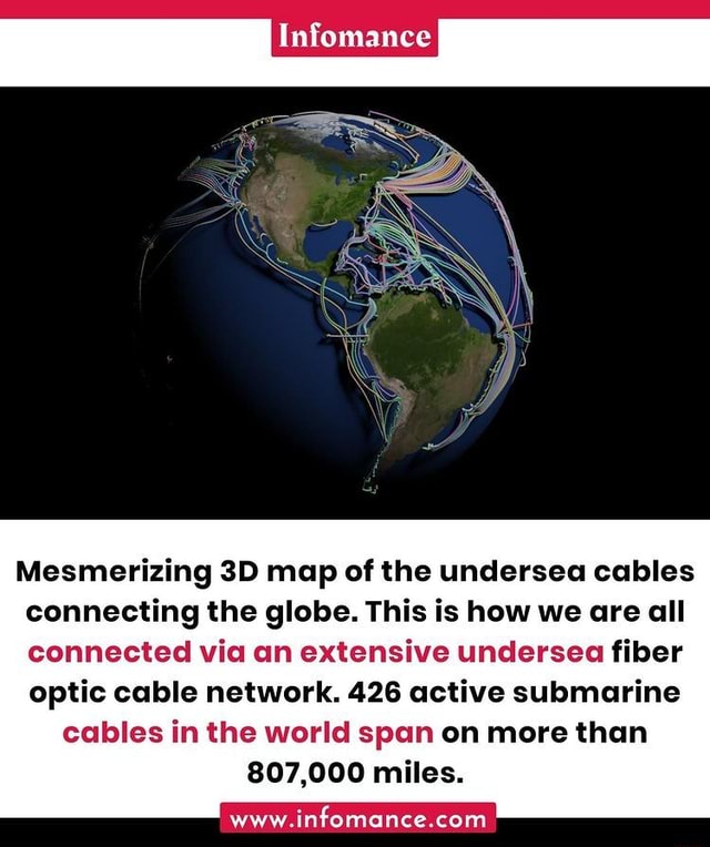 Infomance Mesmerizing SD Map Of The Undersea Cables Connecting The ...