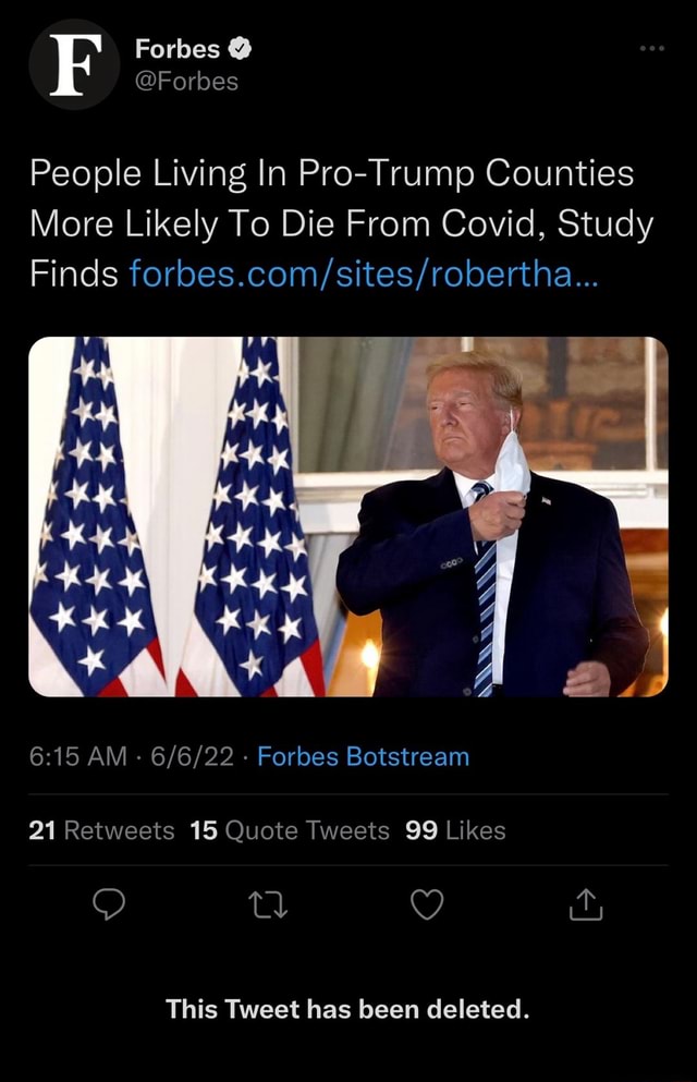 Forbes @ @Forbes People Living In Pro-Trump Counties More Likely To Die ...