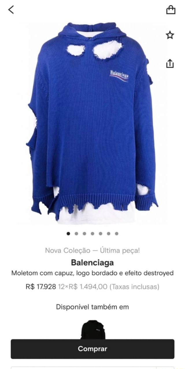 balenciaga crop moletom com capuz