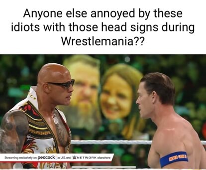 Anyone else annoyed by these idiots with those head signs during ...