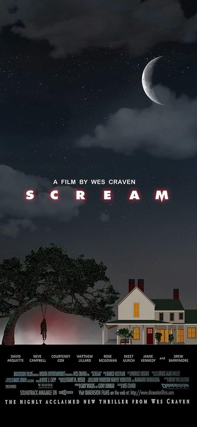 A FILM BY WES CRAVEN sc REAM DAVID NEV CAMPBELL COURTENEY -COX MATTHEW