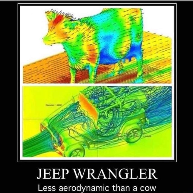 JEEP WRANGLER Less aerodynamic than a cow - iFunny