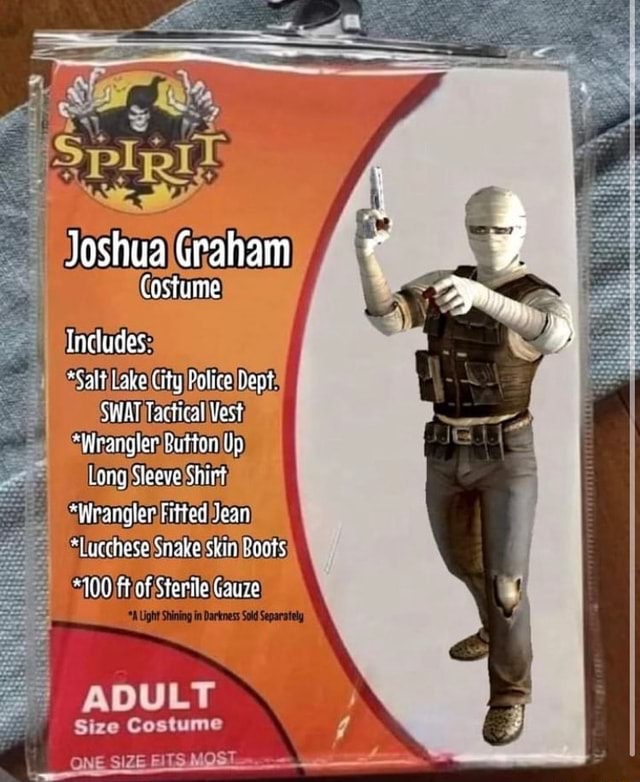 Joshua Graham* Costume Includes: *Salt Lake Cify Pelice feot Tactical Yest 